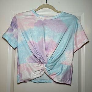 Pastel Tie-Dye Knot Front Women's Top